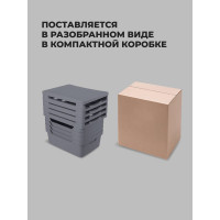 Комод Econova Luxe на колесах, 4 ящика, 300х385х690 мм серый 43324671170