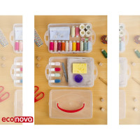 Универсальная коробка Econova Multi Box 2 секции с ручкой и декором, 2 л + 3 л 43123340152