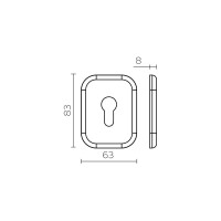 Декоративная накладка под цилиндр Fuaro ESC 486-C SQ XL хром CP-8, 1 шт. 39689