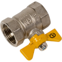 Шаровой кран для газа AQUALINK 3/4 вн-вн бабочка 7108