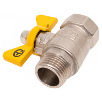 Шаровой кран для газа AQUALINK 1/2 вн-нар бабочка 7109