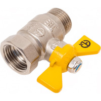 Шаровой кран для газа AQUALINK 1/2 вн-нар бабочка 7109