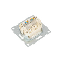 Механизм компьютерной розетки GUSI ELECTRIC RJ45, двойной, СУ, жемчуг С10К2-028