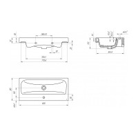 Мебельная раковина Cersanit MODUO 80, узкая, 1 отверстие S-UM-MOD80SL/1