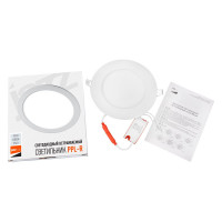 Светодиодный светильник Jazzway PPL-R 18Вт 4000К IP40 d220мм круглый ультратонкий встраиваемый WH ДВО 5009738A