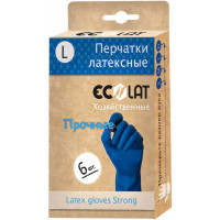 Хозяйственные латексные перчатки EcoLat 6 шт./уп., размер L 72326/L