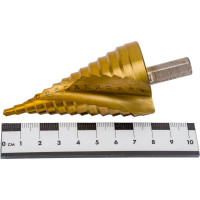 Сверло ступенчатое по металлу SPIRAL HSS-TiN 4-40х3/103 мм D.BOR SDSP-TIN-04-40-10