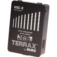 Набор сверл по металлу (19 шт; 1-10 мм; HSS-R) Terrax by RUKO A205210