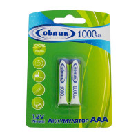 Аккумуляторы Облик Ni-Mh AAA -1000 mAh Блистер-2 6053