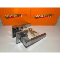Дверная ручка MORELLI MH-28 SC/CP-S "Fukoku" на квадратной накладке, цвет - мат.хром/хром 9013446