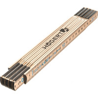 Складной метр HOEGERT TECHNIK деревянный, 2м, усиленные крепления HT4M262