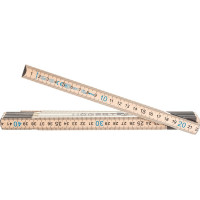 Складной метр HOEGERT TECHNIK деревянный, 2м, усиленные крепления HT4M262