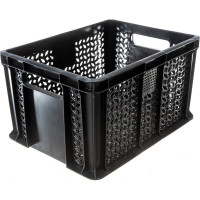 Ящик Тара.ру п/э 400х300х230 перфорированный, с ручками, чёрный 19449