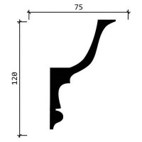 Потолочный карниз Decor-Dizayn ударопрочный влагостойкий под LED подсветку 120Х75Х2000 мм DD509