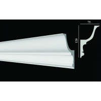 Потолочный карниз Decor-Dizayn ударопрочный влагостойкий под LED подсветку 120Х75Х2000 мм DD509