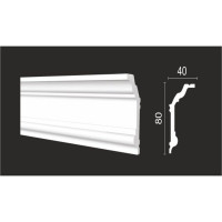 Потолочный карниз Decor-Dizayn ударопрочный влагостойкий под покраску 80Х40Х2000 мм DD502