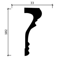 Стеновой молдинг Decor-Dizayn ударопрочный влагостойкий под покраску 102Х33Х2000 мм DD604