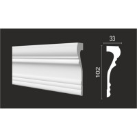 Стеновой молдинг Decor-Dizayn ударопрочный влагостойкий под покраску 102Х33Х2000 мм DD604