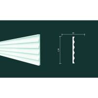 Стеновой молдинг (панель) Decor-Dizayn "Грани" ударопрочная, влагостойкая, под покраску 130Х10Х2000 мм DD902