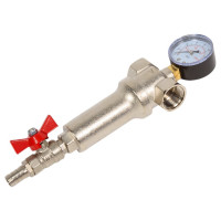 Промывной фильтр механической очистки воды с манометром Altstream В-В 3/4 100 мкм 014110202