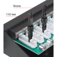 Патч-панель Cabeus 1U, 24 порта, RJ-45, категория 6, экранированная, PL-24-Cat.6-SH-Dual