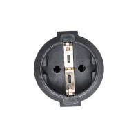 Переходной адаптер LANMASTER розетка Schuko - вилка C20, 220В, 16А, черный LAN-PPS/20-BK