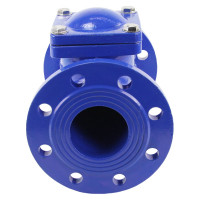 Клапан обратный шаровой DN.ru GGG50-GGG50-БНК-сп Ду80 Ру16 со сливной пробкой, чугунный D100-01578