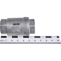 Клапан обратный LSCV 1/2″ Ду15 DN.ru Ру16 муфтовый, пружинный, нержавеющая сталь D100-00487