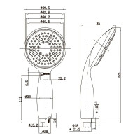 Душевая лейка Lemark 1-функциональная LM8001C