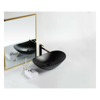 Керамическая накладная раковина BelBagno чёрная матовая BB1404-H301