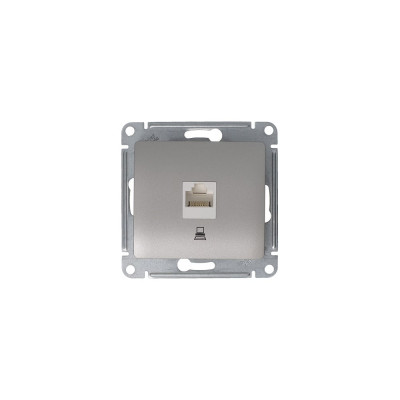 1-местный механизм компьютерной розетки Systeme Electric Glossa RJ45 категории 5е платина GSL001281K