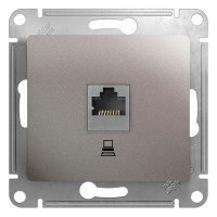 1-местный механизм компьютерной розетки Systeme Electric Glossa RJ45 категории 5е платина GSL001281K