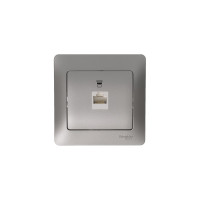 1-местный механизм компьютерной розетки Systeme Electric Glossa RJ45 категории 5е платина GSL001281K