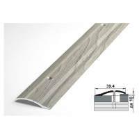 Порог разноуровневый алюминиевый (39.4 мм; 0.9 м; декоративный; серебристая сосна) Лука УТ000025865