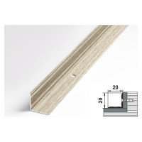 Порог угловой внутренний алюминиевый (20х20 мм; 0.9 м; декоративный; дуб беленый) Лука 00000002429