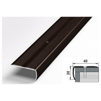 Порог угловой алюминиевый (40х20 мм; 0.9 м; декоративный; дуб венге) Лука УТ000003148