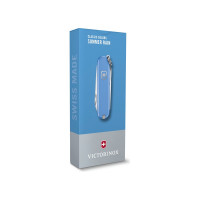Нож-брелок Victorinox Classic SD Colors Summer Rain 58 мм, 7 функций, голубой 0.6223.28G