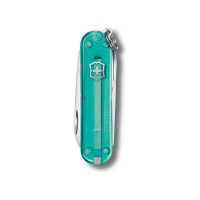 Нож-брелок Victorinox Classic SD Colors Tropical Surf 58 мм, 7 функций, полупрозрачный 0.6223.T24G