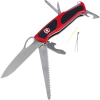Нож Victorinox RangerGrip 78, 130 мм, 12 функций, красный с черным 0.9663.MC
