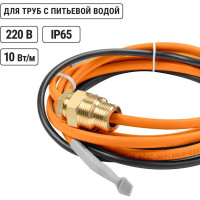 Нагревательный саморегулирующийся кабель TDM ELECTRIC Стоплёд НСК10-В с вилкой, в трубу 10 м, 100 Вт SQ2510-0015