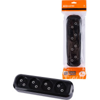 Розеточная колодка TDM ELECTRIC 4 гнезда 2П б/з 10А 250В черная SQ1806-0111