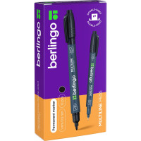 Маркер перманентный двухсторонний Berlingo "Multiline PE55" черный, пулевидный, 0,5/1мм, 10 шт. BMd_07101