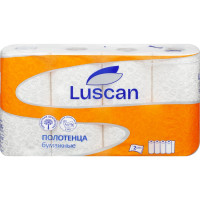 Бумажные полотенца Luscan 2-слойные, белые, 4 рулона по 17 метров 1130765
