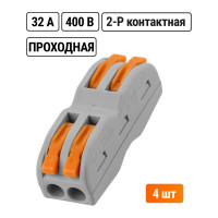 Соединительная проходная клемма TDM ELECTRIC СК-412-2 2,5мм2 4 шт/упак SQ0527-0051