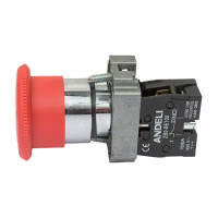 Кнопка ANDELI XB2-BS542 Грибок аварийная с фиксацией поворотная красный ADL10-043
