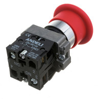 Кнопка Грибок без подсветки XB2-BС45 красный 1NO 1NC ANDELI артикул ADL10-067
