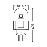 Автолампа W16W W2.1 9.5d LED 2 штуки 6000К 12В 921DWP-2BL Osram 894404