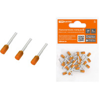 Наконечники для проводов обжимные гильза Е0508 0,5мм2 с изолированным фланцем (упаковка/20 штук) TDM ELECTRIC SQ0568-0036