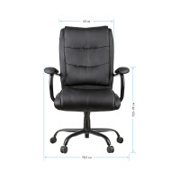 Кресло руководителя Helmi HL-ES02 Extra Strong повышенной прочности, экокожа черная, до 200 кг 274821