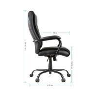 Кресло руководителя Helmi HL-ES02 Extra Strong повышенной прочности, экокожа черная, до 200 кг 274821